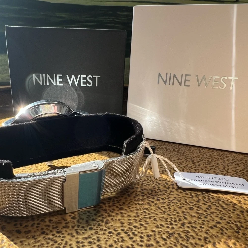Nine West Liana Watch New In Box Adjustable Mesh Band Women